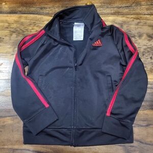 ADIDAS ATHLETIC SPORTS JACKET BOY'S SZ 4T RED/BLK EXCELLENT CONDITION